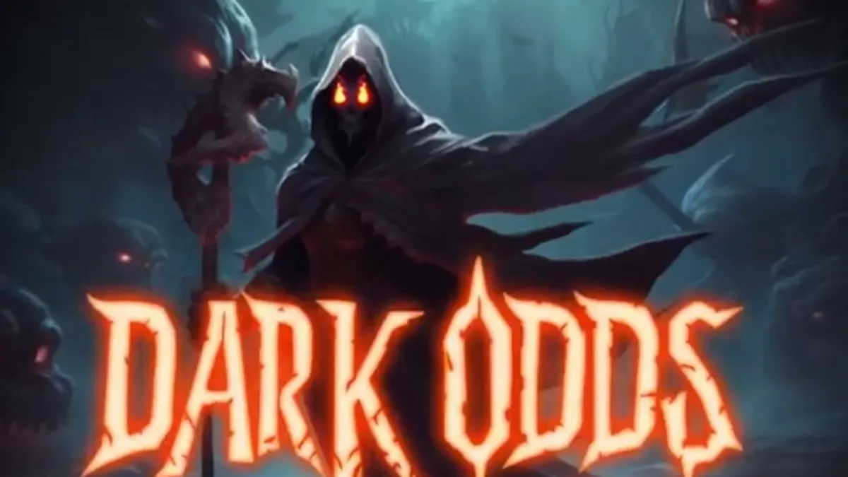 Dark Odds slot game screen na may temang horror at Halloween