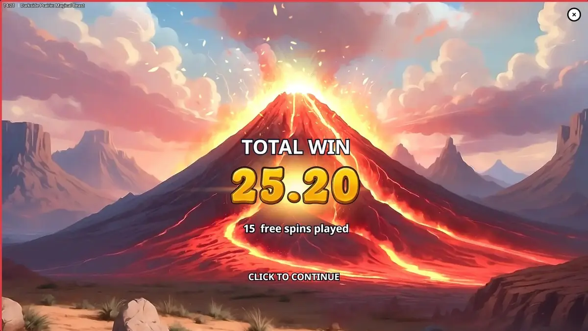 Darkside Prairie: Magical Beasts slot game screen na nagpapakita ng bison sa isang madilim na prairie