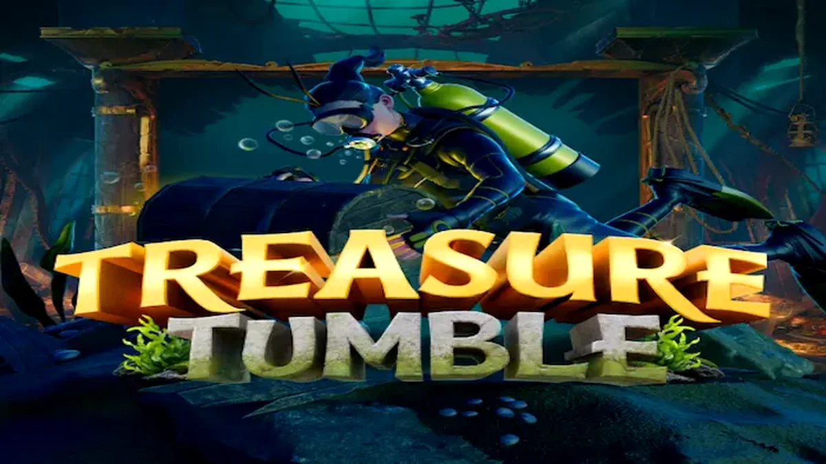Visual na presentasyon ng Treasure Tumble slot na may underwater theme