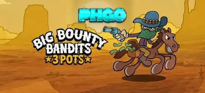 Isang visual na representasyon ng Big Bounty Bandits: 3 Pots na nagpapakita ng Wild West theme at mga simbolo ng laro.